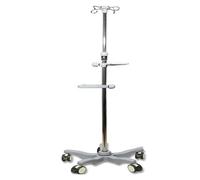 Aste portaflebo Portaflebo Portatile con rotelle 4 ganci 5 gambe regolabili in altezza con ruote frenanti, acciaio inossidabile asta per flebo