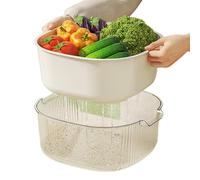 Astelle e colonne per la cucina, Kitchen Colder Bowl Set - Cesto di collant a doppio strato | Ciotola di lavaggio di frutta di grande capacità con colino per l'appartamento e la casa