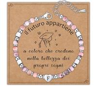 Astellea Regalo di Laurea: Bracciale con Iniziale per Ragazze Donne, Braccialetto Ispiratore per Amica Sorella Figlie Nipoti, Regalo per Celebrare la Laurea Compleanno Natale (F)