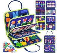 Asten Busy Board - Giocattoli Montessori, libri occupati per i più piccoli, libro di attività educative silenziose per bambini, giocattoli da viaggio per bambini, auto aeree, regali per ragazzi e