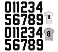 ASTER - 22 numeri termoadesivi per vestiti, 20 cm, numeri termoadesivi da 0 a 9, abbigliamento per sport di squadra, maglie sportive per pallacanestro, calcio e baseball, colore: nero