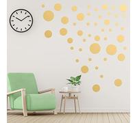 ASTER 264 adesivi da parete a pois dorati, assortiti, decorazione da parete a pois in vinile, per feste di Natale, finestre, porte