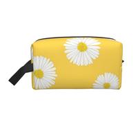 Aster bianco margherita gialla, Borsa per il trucco Borsa per cosmetici Borsa da viaggio portatile da viaggio Borsa per trucco Organizer