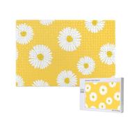 Aster bianco Margherita gialla,Puzzle in legno da 1000 pezzi per famiglie, puzzle per adulti e adolescenti