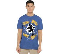 Asterix And Obelix Obelix-Asterix Fight Silhouette T Shirt, Heather Royal, Unisex-Adulto
