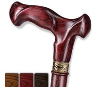 Asterom Bastone da passeggio per uomini e donne, ergonomico, fatto a mano, bastone da passeggio per anziani, eleganti canne in legno (ciliegia, 89 cm)