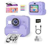 ASTGMI Fotocamera Istantanea 2.4" Schermo Macchina Fotografica Bambino con Carta da Stampa e Carta 32GB, Modalità Selfie e Video, Regalo Giocattolo per Bambini Ragazzi Ragazze 3-14 Anni (Viola)