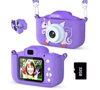 ASTGMI Macchina Fotografica Bambini, 12MP Mini Ricaricabile Fotocamera Digitale Bambina Videocamera Regalo per Ragazze Ragazzi 3-10 Anni, con Scheda 32 GB, Regali Giocattolo di Natale & Compleanno