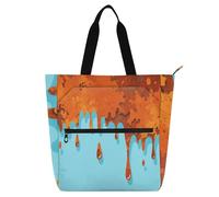 Asthetic Art Colorful Kids Tote Bags per ragazzi ragazze donne, gotico robusto borse della spesa con cerniera per scuola, lavoro, viaggi, forniture scolastiche arcobaleno