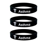 Asthma ( Asma ) Braccialetti Per Uomo Donna Asthmatic Gioielli Silicone Id