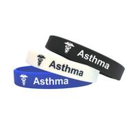 Asthmatic Braccialetti Per Uomo Donna Asma Bande Gioielli Silicone Id Fascia UK