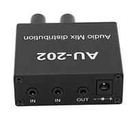 Astibym Mixer Audio Stereo 2 Ingressi 2 Uscite Lega di Alluminio | Scocca in Lega di Alluminio, Compatibile con DVD/CD/MP3, Funziona con Cuffie e Altoparlanti, Amplificatore Operazionale
