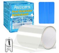Asticers Set di riparazione per piscina, impermeabile, nastro di riparazione autoadesivo in TPU trasparente, per materasso ad aria, letto ad acqua, barca gonfiabile e così (10 cm x 150 cm)