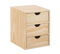 Cassettiera in legno mini 3x1 cassetti impiallacciata pino 28x21x20 cm beige Beige