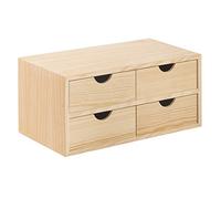 Cassettiera in legno Massello Natural Verniciabile 4 Cassetti misure 40x20x18 cm