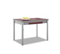 ASTIMESA Alas Cristal - Tavolo da cucina, metallo, bordeaux, 100 x 60 cm