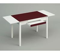 ASTIMESA Alas Cristal - Tavolo da cucina, metallo, bordeaux, 100 x 60 cm