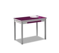ASTIMESA Alas Cristal - Tavolo da cucina, metallo, melanzana, 100 x 60 cm