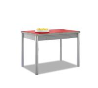 ASTIMESA Alas Vetro Tavolo da cucina, Metallo, Rosso, 90 x 50 cm