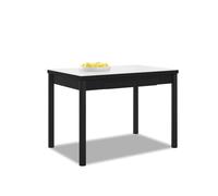 ASTIMESA - Tavolo da cucina allungabile - Struttura nera piano - Colore bianco - Ideale per piccoli spazi - Dimensioni: 90 x 50 cm - Estensibile: 140 x 50 cm