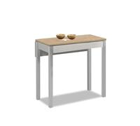 ASTIMESA - Tavolo da cucina estensibile - con ala caduta e piano laminato - Struttura in alluminio - per spazi ridotti - 90 x 50 cm