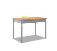 ASTIMESA - Tavolo da cucina estensibile - Struttura in alluminio - Colore arancione - Ideale per piccoli spazi - Dimensioni: 90 x 50 cm - Estensibile: 140 x 50 cm