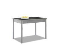 ASTIMESA - Tavolo da cucina estensibile - Struttura in alluminio - Colore nero - Ideale per piccoli spazi - Dimensioni: 90 x 50 cm - Estensibile: 140 x 50 cm