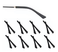 Astine di ricambio per occhiali, in silicone, per gambe sottili in metallo, 8 paia, nero, Medium