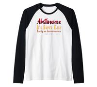 Astinenza: è Super Facile ~ Divertente Regalo per la verginità Cristiana Maglia con Maniche Raglan