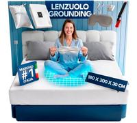 ASTINORDIC Lenzuolo Grounding Regolabile 10% Argento 90% Cotone | Grounding Messa a Terra + Cavo + Tester + Mascherina |Earthing Sheet (Bianco, Letto matrimoniale KING 180x200x30)