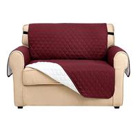 Astis Copridivano 2 Posti con Braccioli Malu - Telo Divano Trapuntato Reversibile, Copridivano Impermeabile Antimacchia Antigraffio per Cani e Gatti, Fodera Universale Imbottita (Bordeaux, 2)