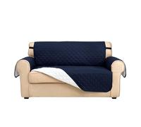 Astis Copridivano 3 Posti con Braccioli Malu - Telo Divano Trapuntato Reversibile, Copridivano Impermeabile Antimacchia Antigraffio per Cani e Gatti, Fodera Universale Imbottita (Blu Scuro, 3)