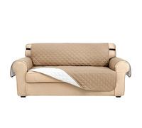 Astis Copridivano 4 Posti con Braccioli Malu - Telo Divano Trapuntato Reversibile, Copridivano Impermeabile Antimacchia Antigraffio per Cani e Gatti, Fodera Universale Imbottita (Cachi, 4)