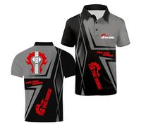 ASTLXLCRS Polo da Uomo Patchwork 3D A Maniche Corte per The H.or.d.e Comoda Maglietta Palestra con Colletto E Bottoni Mezza Manica Morbida Attiva-HuiSe||x_l