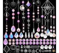 ASTNIC 330 acchiappasole in cristallo, kit fai da te per adulti, con ciondoli a forma di sole, luna, per finestre, giardini, decorazioni per interni ed esterni