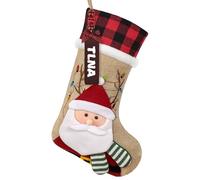 ASTNIC Calze di Natale, Calze Natalizie da Appendere,Calza Natale Personalizzata con 3D Santa Claus, Decorazioni Natalizie Calze Natalizie per Casa, Camino, Albero di Natale