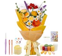 ASTNIC Kit all'uncinetto per principianti, kit all'uncinetto per principianti, adulti, bouquet di fiori all'uncinetto con tutorial, artigianato fai da te fatto a mano, bouquet regalo per donne e