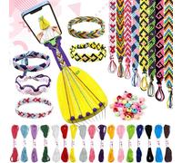 ASTNIC Kit per creare braccialetti dell'amicizia, giocattoli per ragazze, arti e mestieri fai-da-te per bambini di 8-14 anni, kit per creare gioielli con perline per ragazze, set intrecciato per bambi