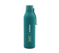 Aston Martin Borraccia con logo della squadra, design 2024, con logo Team e Sponsor su una bottiglia in acciaio nei colori della squadra, capacità 500 ml, con cinturino ad anello per il trasporto,