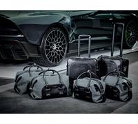 ASTON MARTIN Set Valigie 6 Pezzi In Pelle Nera E Tweed