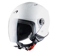 Astone Helmets - MINIJET monocolor - Casque jet - Casque jet urbain - Casque moto et scooter compact - Coque en polycarbonate -White Gloss XS