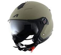 Astone Helmets - MINIJET S SPORT monocolor - Casque jet compact - Casque de moto look sport - Casque de scooter mixte - Casque en polycarbonate - Matt Army M