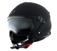 Astone Helmets - MINIJET S SPORT monocolor - Casque jet compact - Casque de moto look sport - Casque de scooter mixte - Casque en polycarbonate - Matt black XS