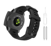 Astorgos 1Pack Sport Watch Band compatibile con Garmin Instinct Esports/Solar/Tactical/Tide Military Watch/Instinct 2 Sports GPS, cinturino di ricambio in silicone morbido da polso, Nero