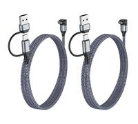 Astorgos 2 in 1 Compatibile con Cavo Ricarica Garmin, 3,3FT 2Pack, Caricatore USB A/C per Fenix 8/7/7X/6/5;Vivoactive 6/5/4;Venu 4/3/3S;Forerunner 970/965/955/945/570/265;Instinct;Tactix, Grigio