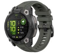 Astorgos 22 Millimetri in Gomma Sport Cinturino di Ricambio Compatibile con Garmin Instinct 3 Solar 45mm/Instinct 3 Amoled 45mm, Impermeabile Watch Band Traspirante Cinturino, Verde Scuro