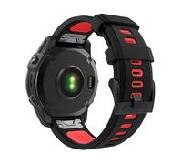 Astorgos 22 mm Cinturino Dell'orologio Compatibile con Garmin Fenix 7/7 Pro/6/6 Pro/5/5 Plus/Forerunner 965/955/945/Instinct Solar/Instinct 2, Cinturino Sgancio Rapido Braccialetto, Nero/Rosso