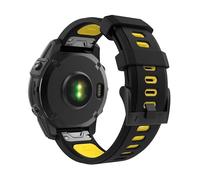 Astorgos 22 mm Cinturino Dell'orologio Compatibile con Garmin Fenix 7/7 Pro/6/6 Pro/5/5 Plus/Forerunner 965/955/945/Instinct Solar/Instinct 2, Cinturino Sgancio Rapido Braccialetto, Nero/Giallo
