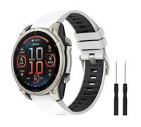 Astorgos 22 mm QuickFit Fascia Sportiva per Garmin Fenix 8/E 47 mm/Fenix 7/7 Pro/Fenix 6/6 Pro/Fenix 5/5 Plus/Forerunner 935 945 955 965, Cinturino di Ricambio Traspirante, Bottone Titanio/Bianco