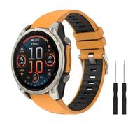 Astorgos 22 mm QuickFit Fascia Sportiva per Garmin Fenix 8/E 47 mm/Fenix 7/7 Pro/Fenix 6/6 Pro/Fenix 5/5 Plus/Forerunner 935 945 955 965, Cinturino di Ricambio Traspirante, Titanio Arancione/Nero